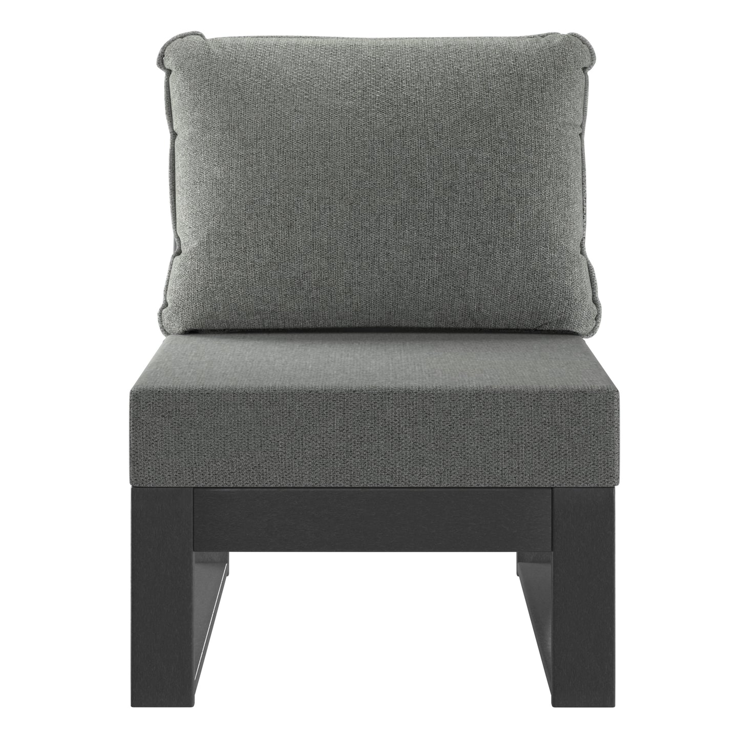 Signature All-Weather Outdoor Modular Deep Seating Cushioned Side Chair (Center Sectional Seat)