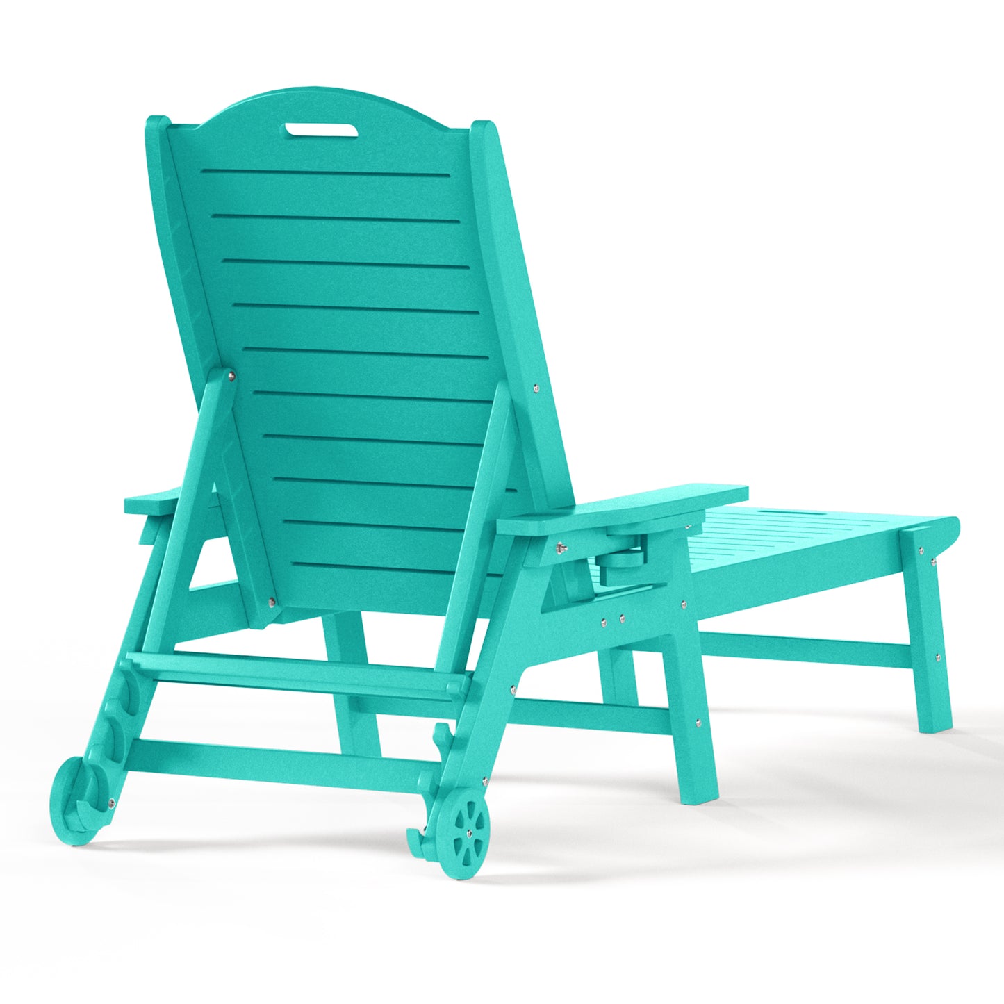 Santa Barbara Reclining Chaise Lounge with Cup Holder and Wheels