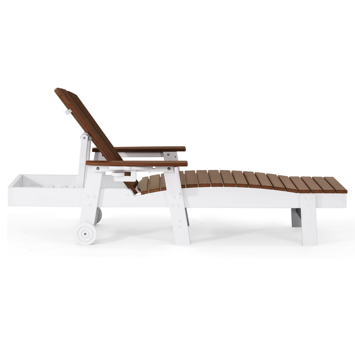 Heritage Ridge Adirondack Chaise Lounge with Arms and Wheels With Cup Holder