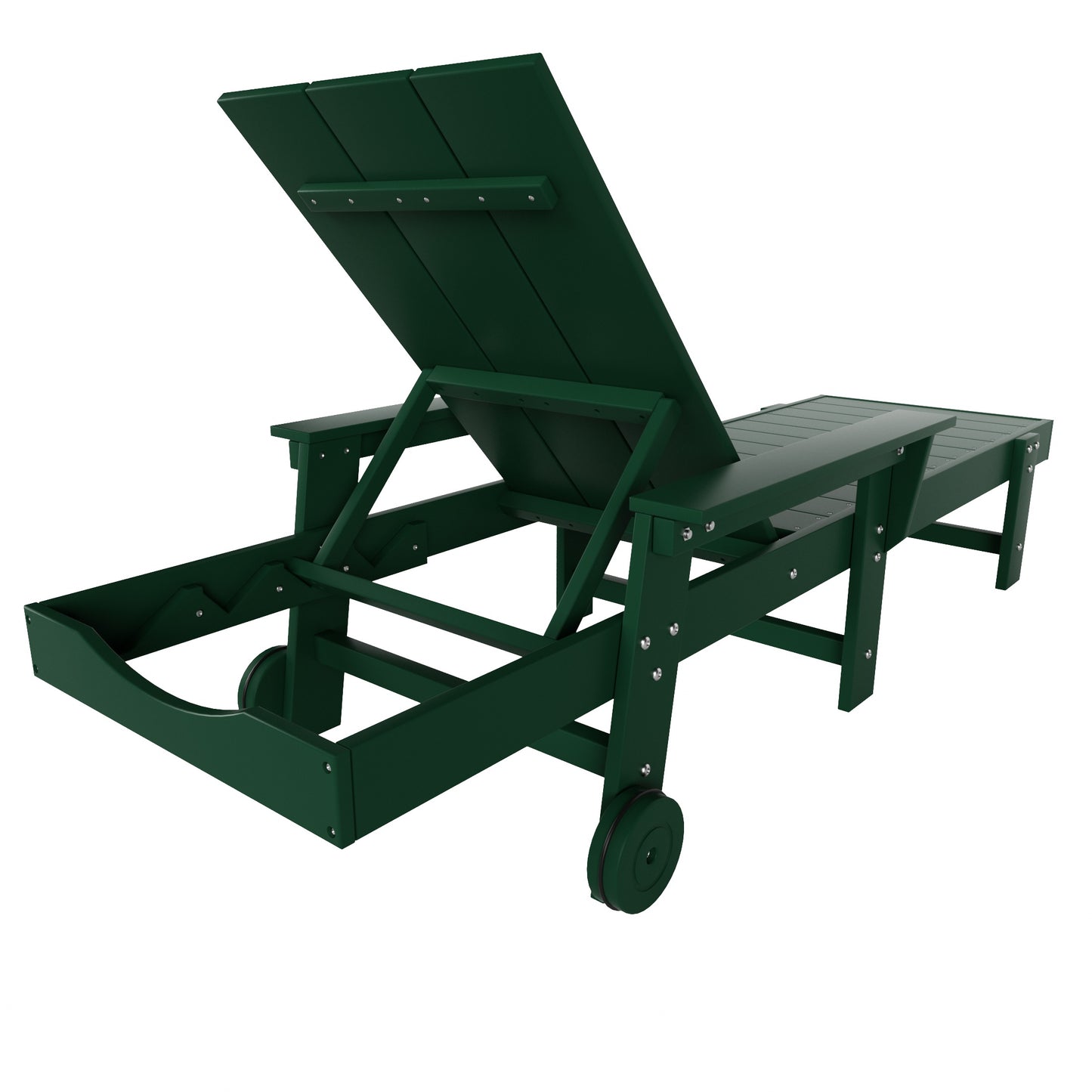 Malibu Modern All-Weather Outdoor Reclining Sun Lounger With Arm Rests & Wheels