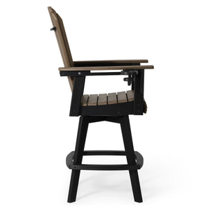 Heritage Ridge Adirondack Swivel Bar Chair With Cup Holder
