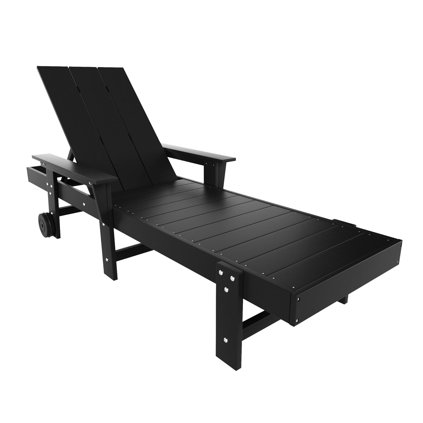 Malibu Modern All-Weather Outdoor Reclining Sun Lounger With Arm Rests & Wheels