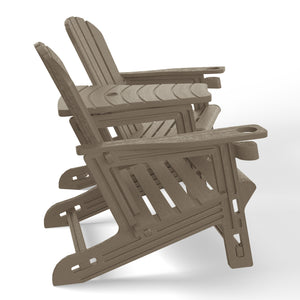 Set of Snap'n Lock Adirondack Chairs with Connecting Wedge Table (No Tools or Hardware)