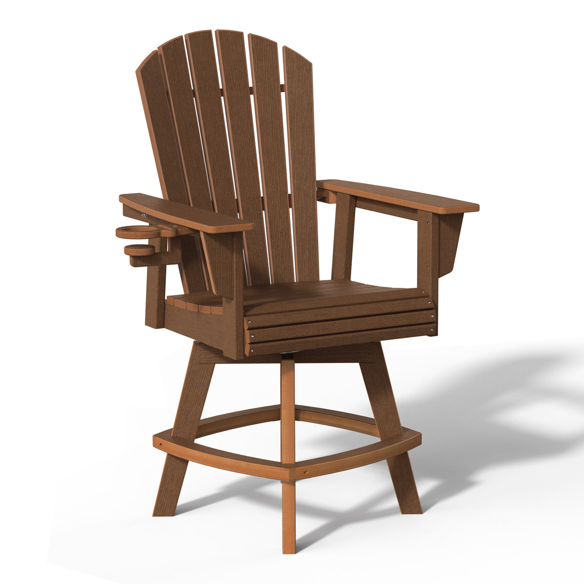 Heritage Ridge Adirondack Swivel Counter Chair With Cup Holder