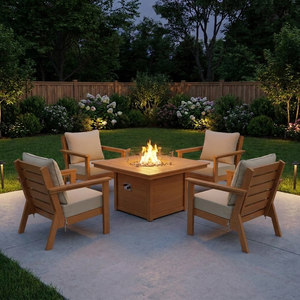 Scottsdale Deep Seating + Square Firepit Table 5-pc Set