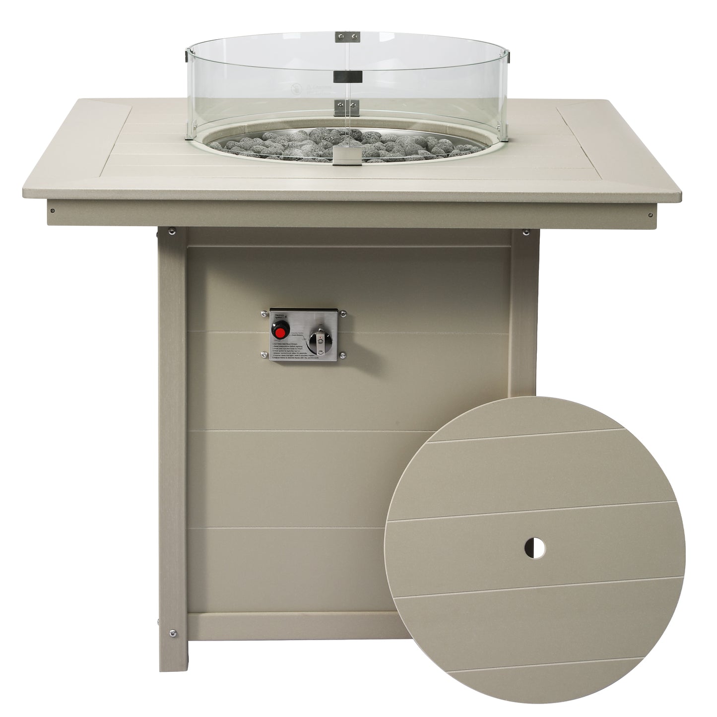 Sedona Square 42" Counter Fire Pit Table