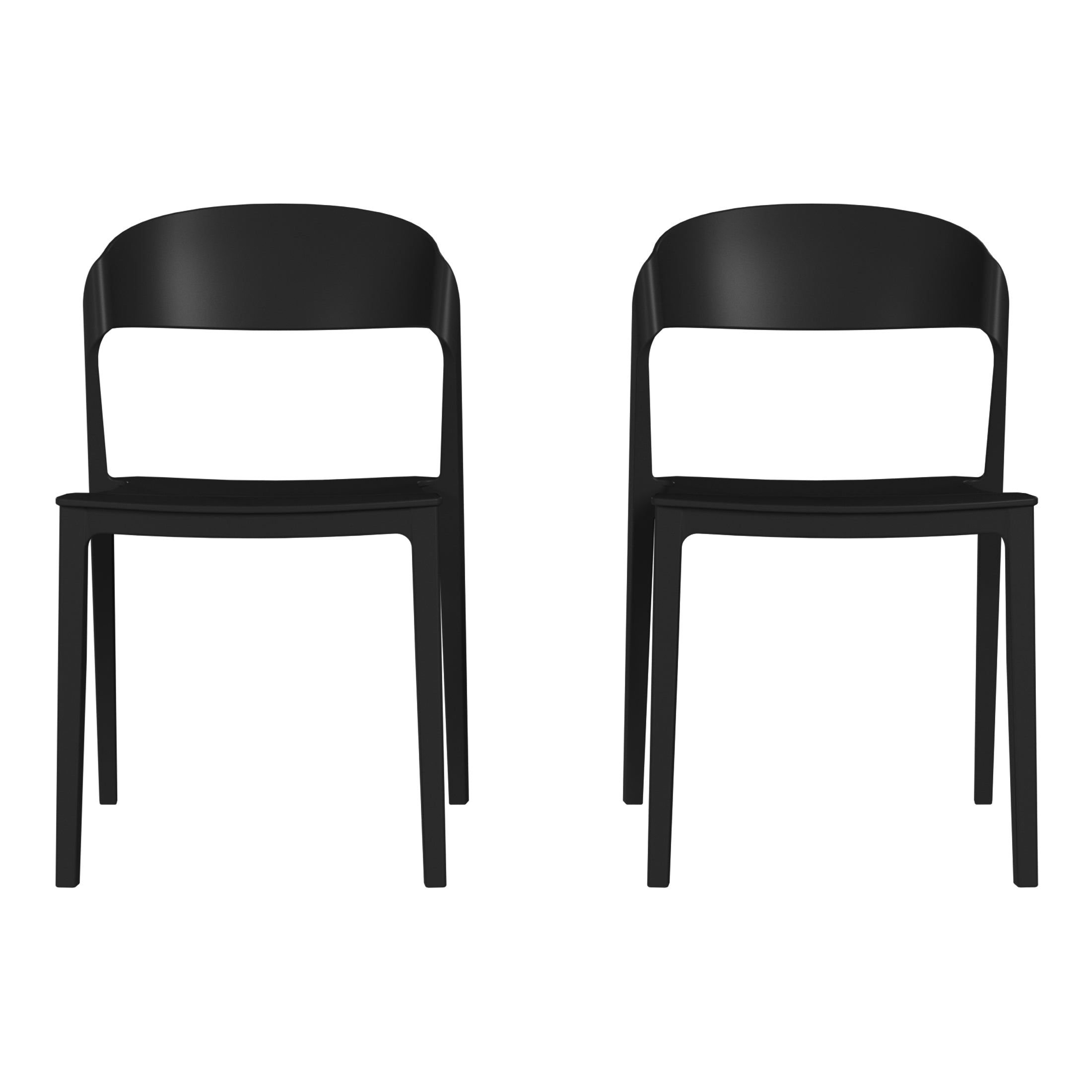 Patio Stacking Dining Side Chair (Set of 2)
