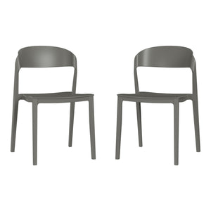 Patio Stacking Dining Side Chair (Set of 2)