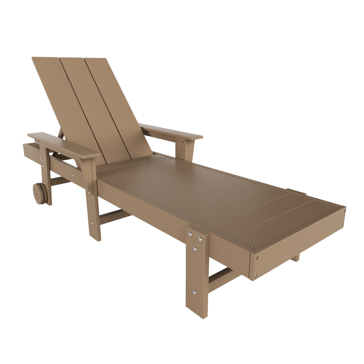 Malibu Modern All-Weather Outdoor Reclining Sun Lounger With Arm Rests & Wheels