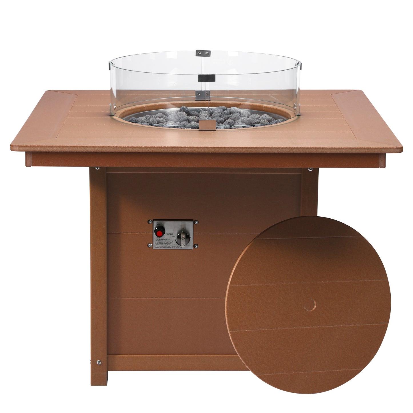 Sedona Square 42" Dining Fire Pit Table