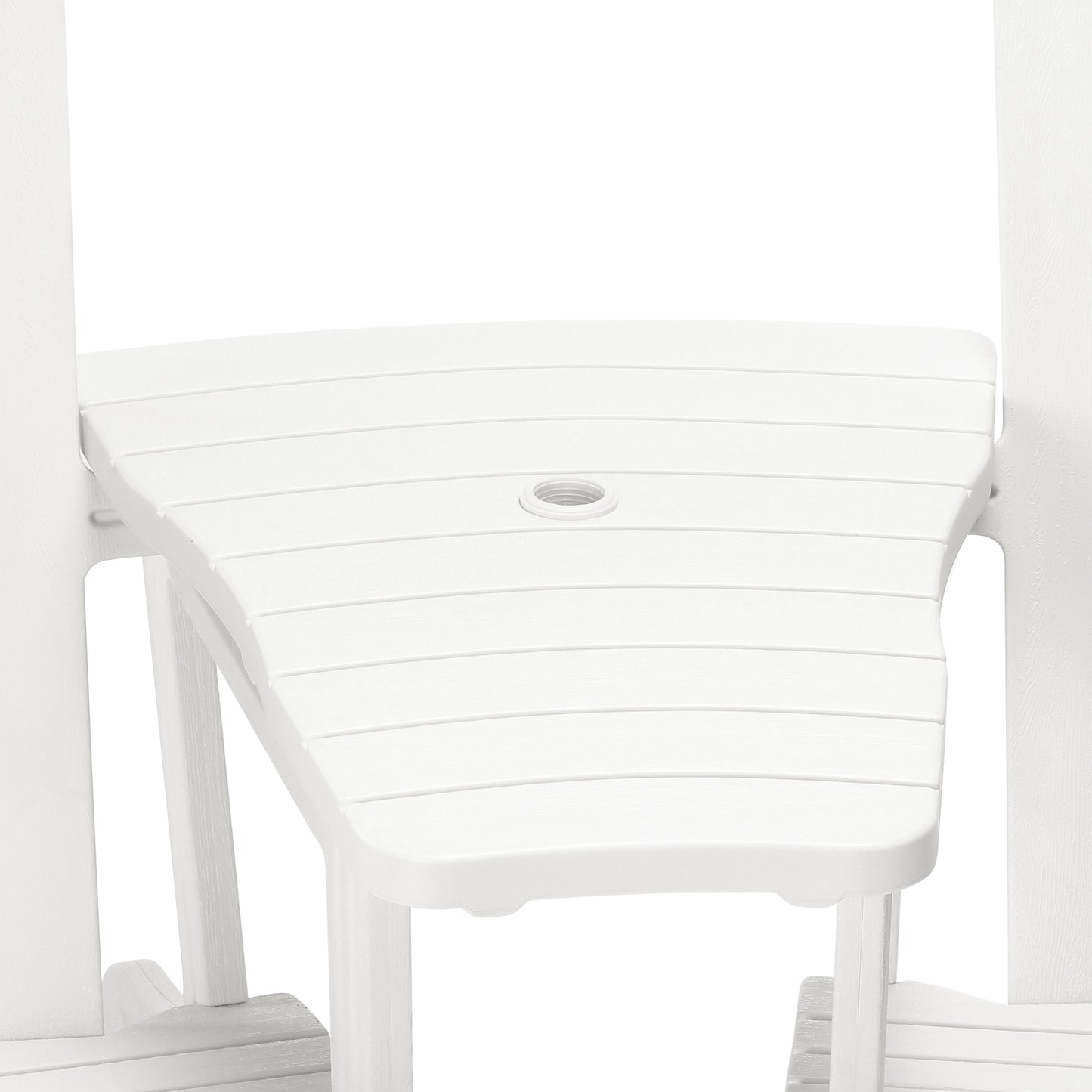Set of Snap'n Lock Adirondack Chairs with Connecting Wedge Table (No Tools or Hardware)
