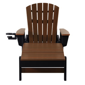 Heritage Ridge Adirondack Chaise Lounge with Arms and Wheels With Cup Holder
