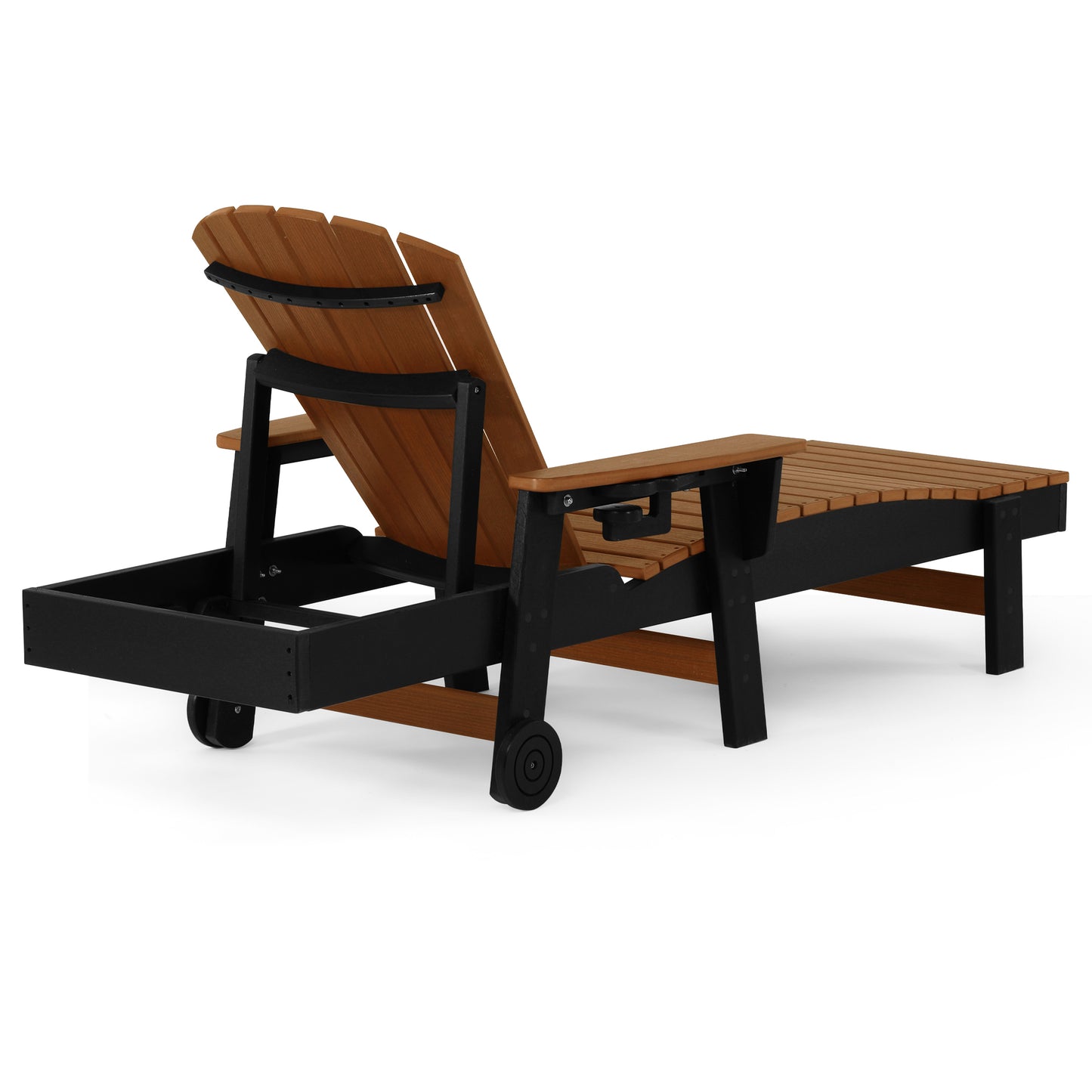 Heritage Ridge Adirondack Chaise Lounge with Arms and Wheels With Cup Holder