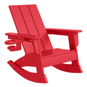 Tiny Terraces Kids Modern Adirondack Rocking Chair with Cup Holder (Set of 2)