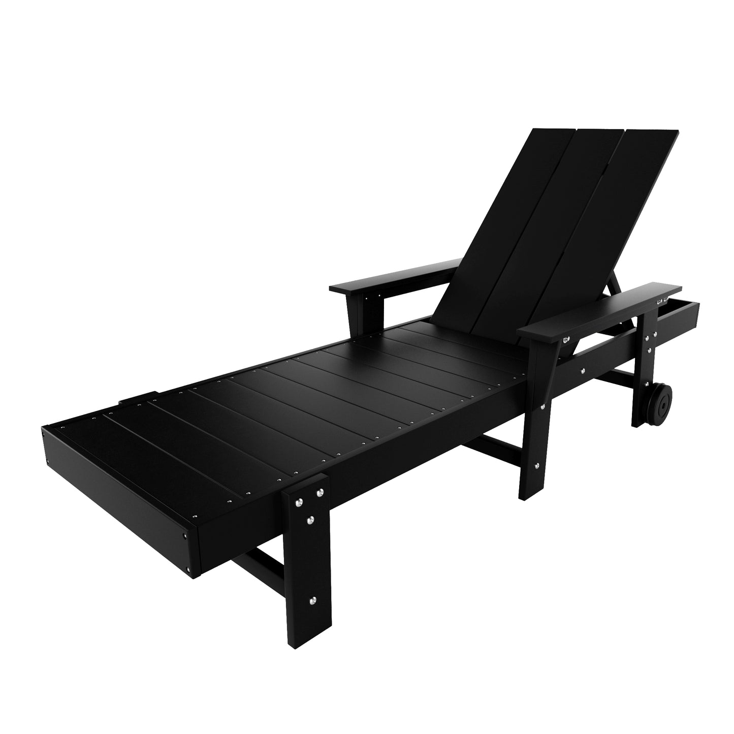 Malibu Modern All-Weather Outdoor Reclining Sun Lounger With Arm Rests & Wheels