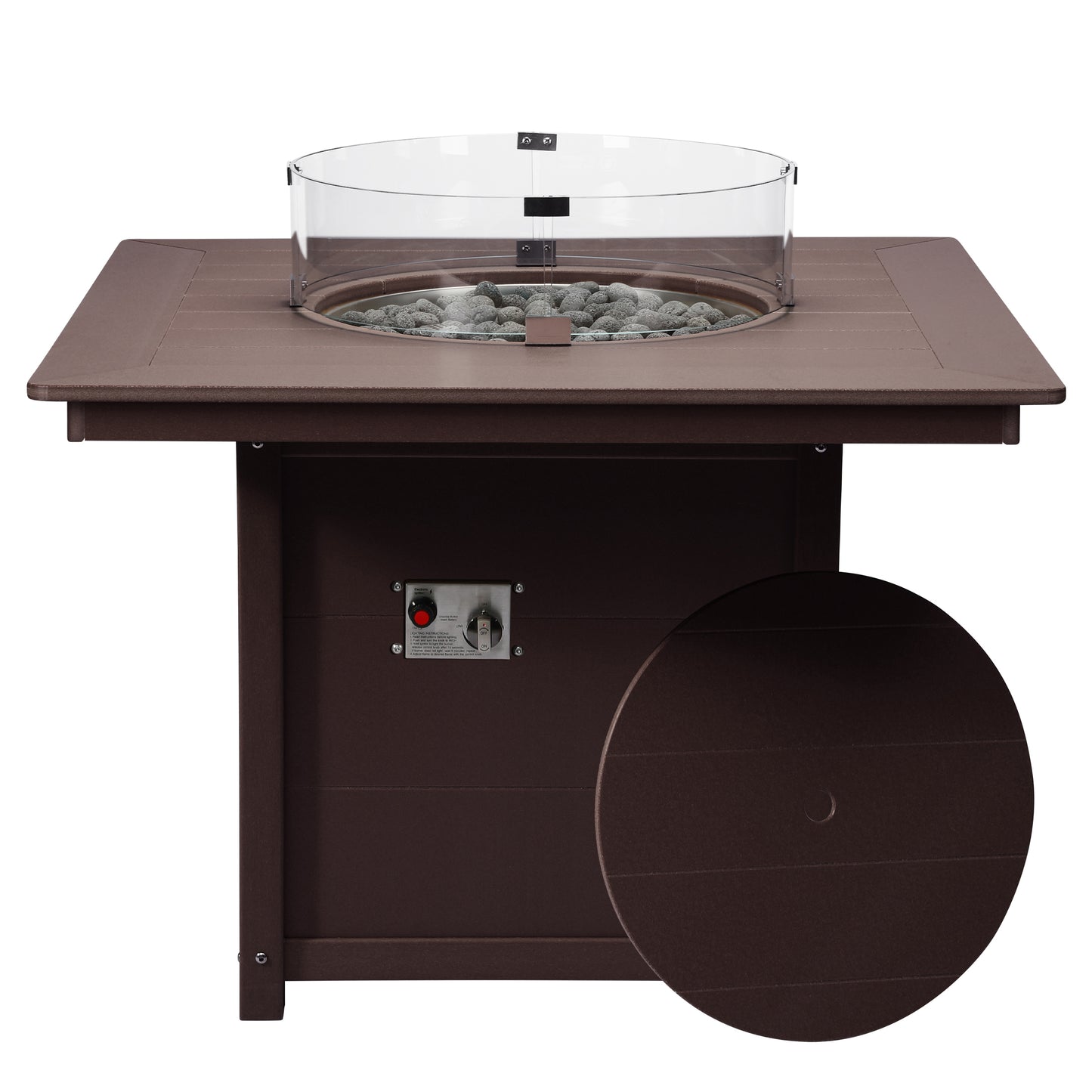 Sedona Square 42" Dining Fire Pit Table