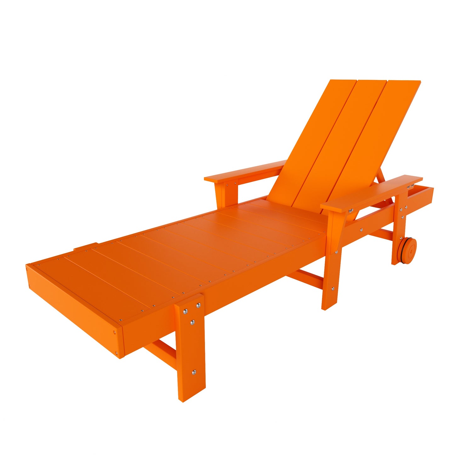 Malibu Modern All-Weather Outdoor Reclining Sun Lounger With Arm Rests & Wheels