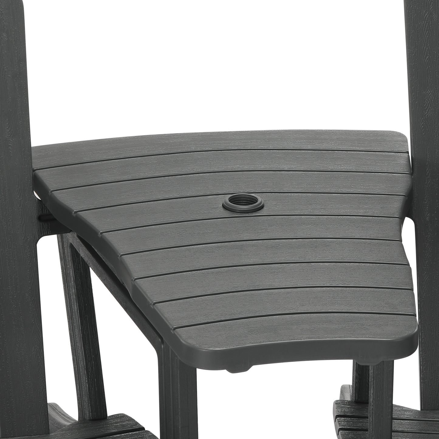 Set of Snap'n Lock Adirondack Chairs with Connecting Wedge Table (No Tools or Hardware)