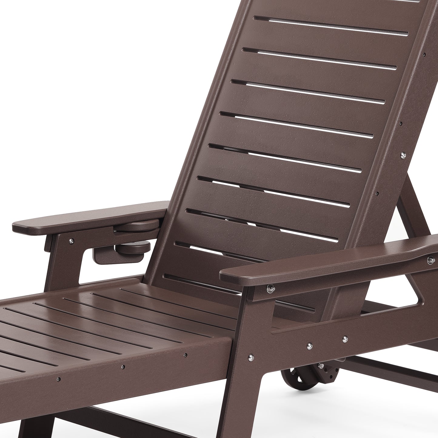 Santa Barbara Reclining Chaise Lounge with Cup Holder and Wheels