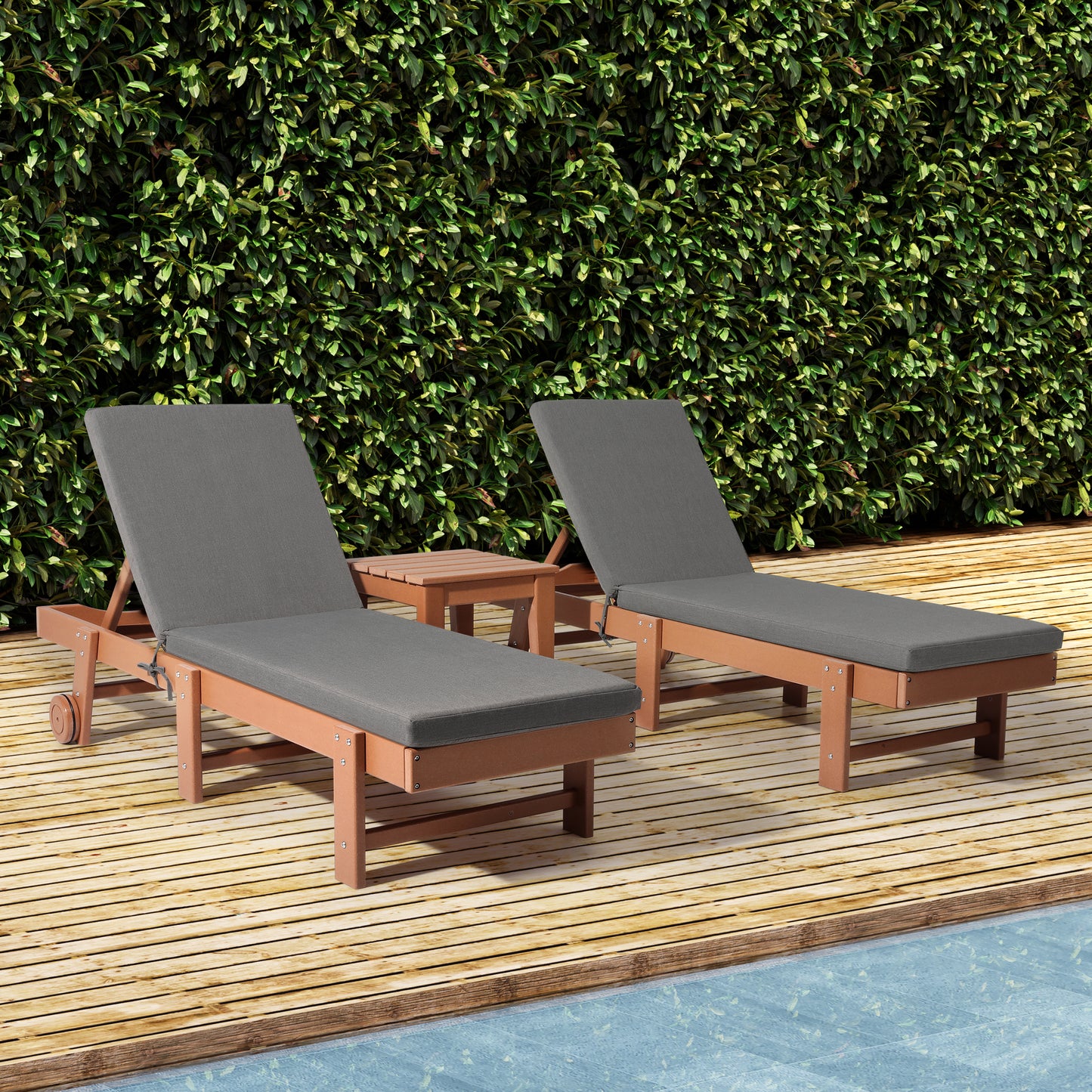 Outdoor Chaise Lounge Chair Cushions Set of 2
