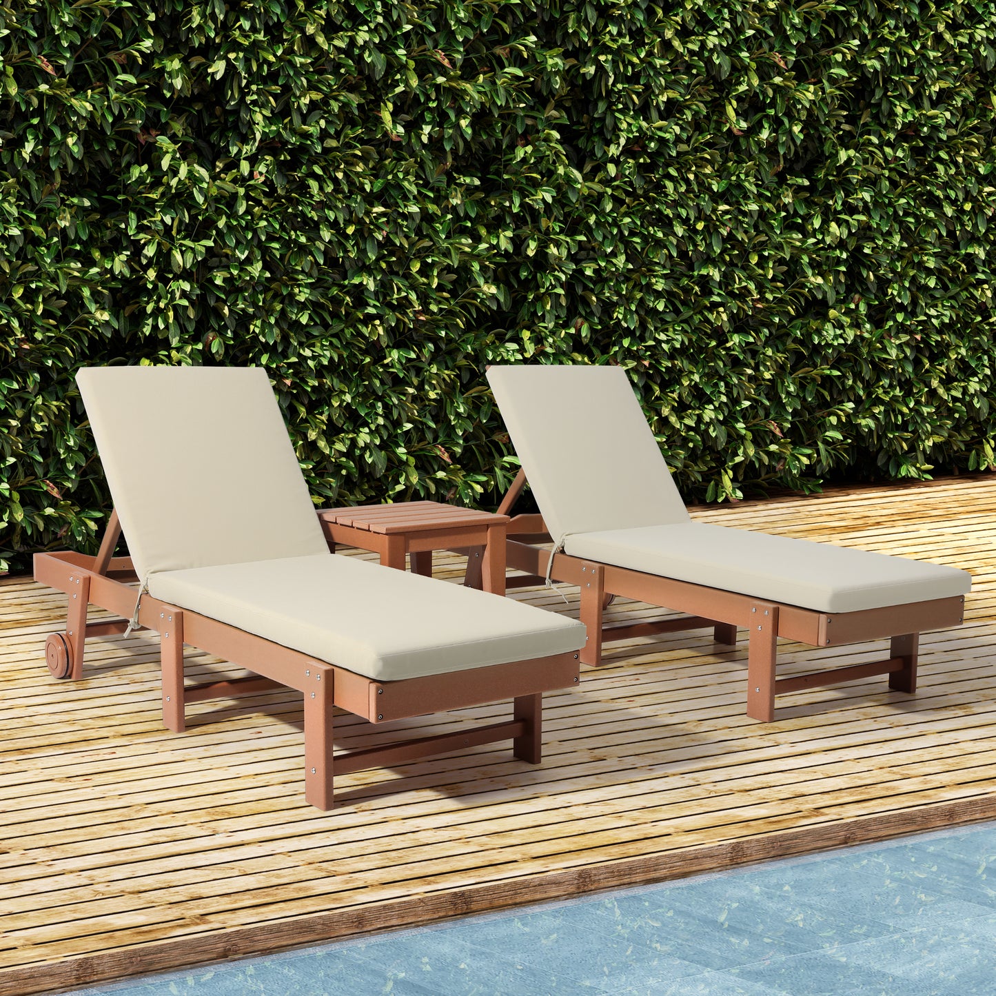 Outdoor Chaise Lounge Chair Cushions Set of 2