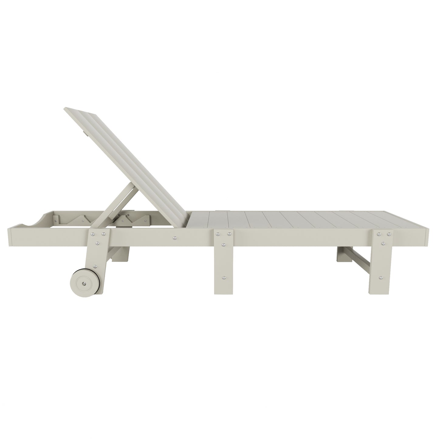 Malibu Modern All-Weather Outdoor Reclining Sun Lounger With Wheels