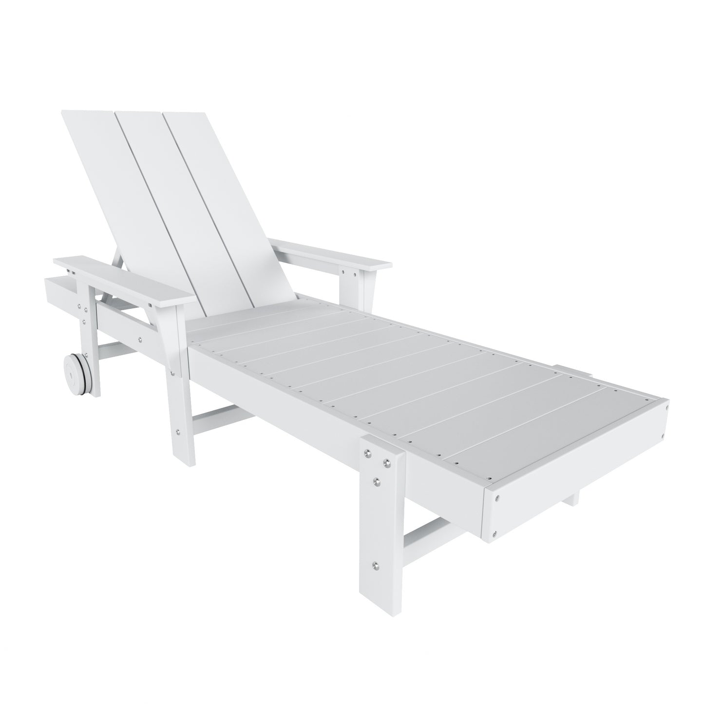 Malibu Modern All-Weather Outdoor Reclining Sun Lounger With Arm Rests & Wheels