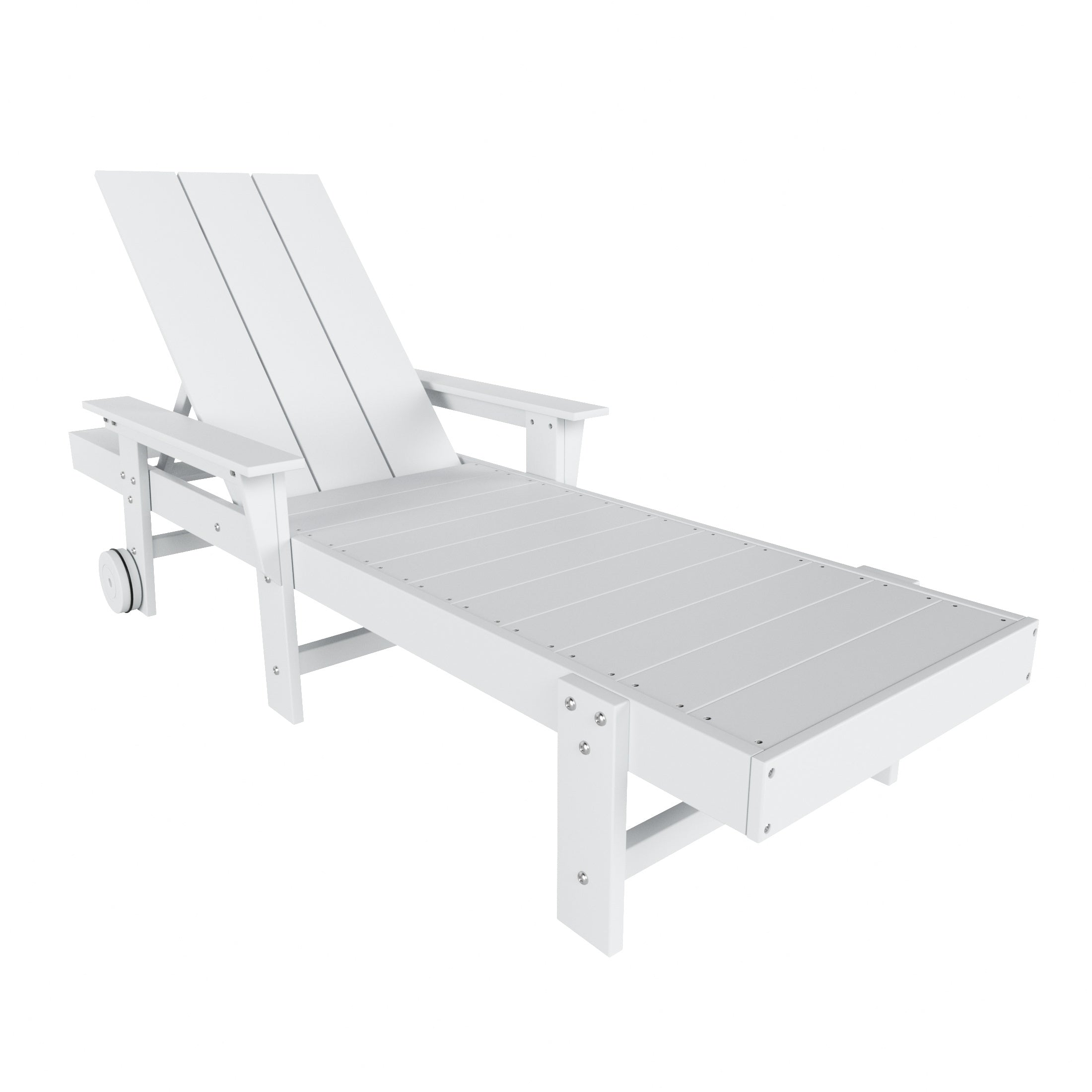 Malibu Modern All-Weather Outdoor Reclining Sun Lounger With Arm Rests & Wheels