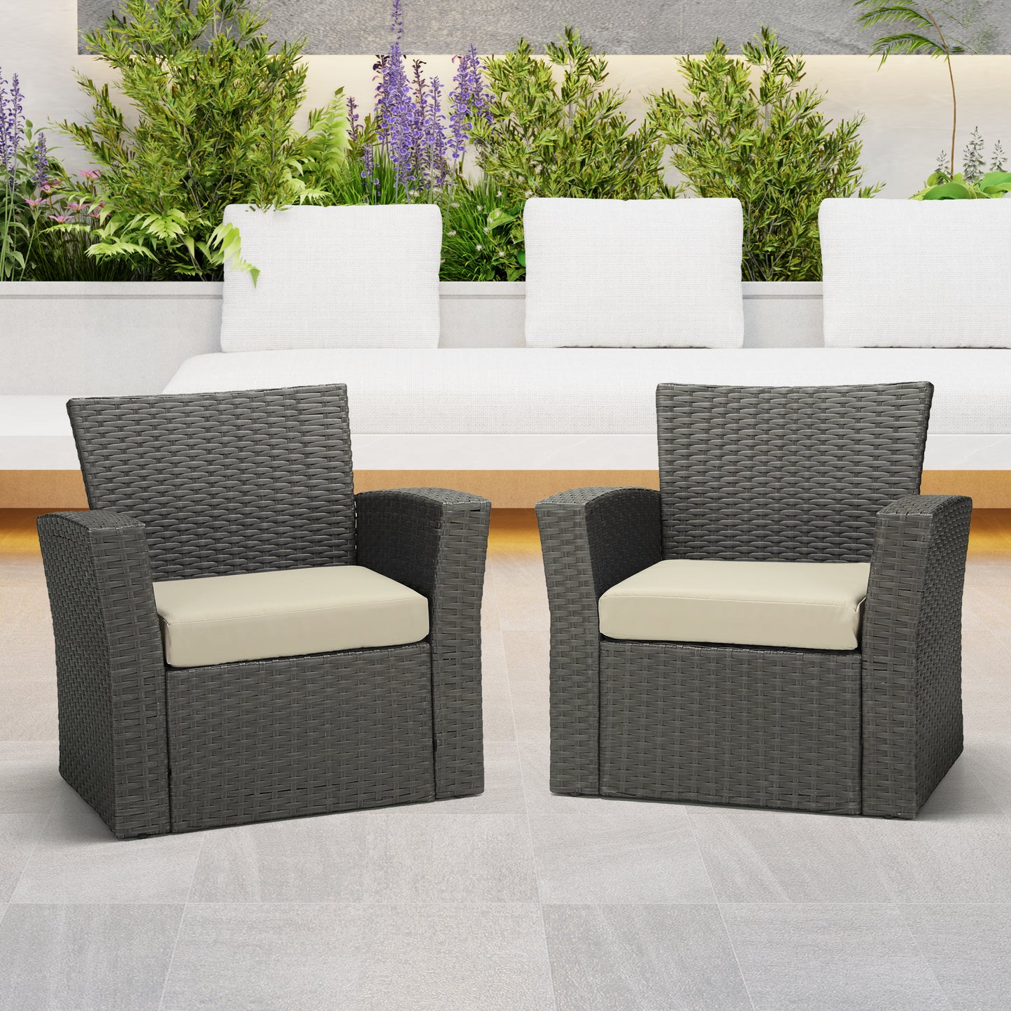 Outdoor Patio Furniture Seat Chair Square Cushions Set of 2, 20" x 19"