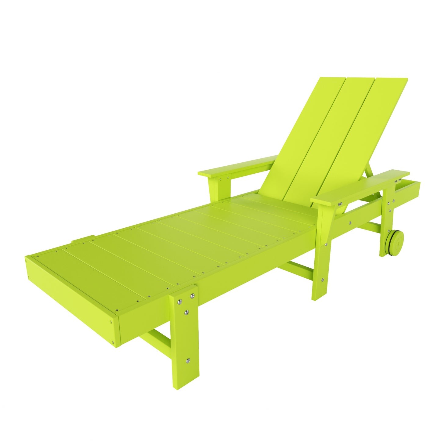 Malibu Modern All-Weather Outdoor Reclining Sun Lounger With Arm Rests & Wheels
