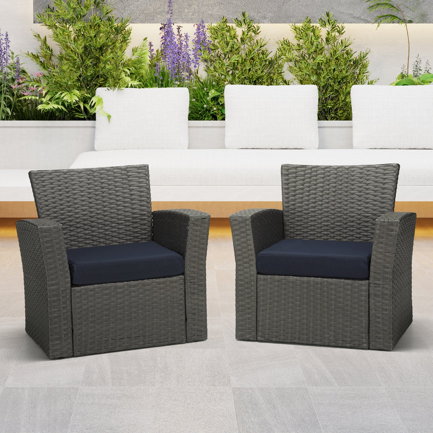 Outdoor Patio Furniture Seat Chair Square Cushions Set of 2, 20" x 19"