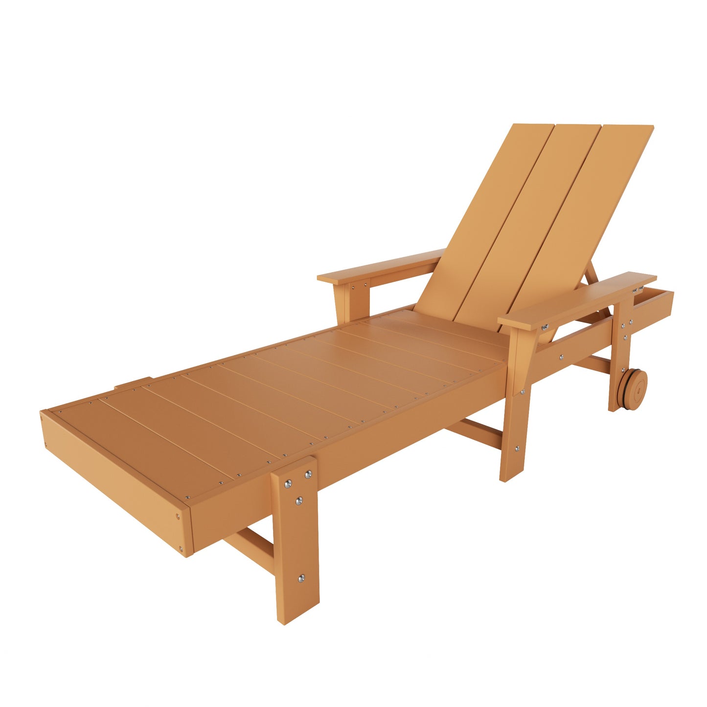 Malibu Modern All-Weather Outdoor Reclining Sun Lounger With Arm Rests & Wheels