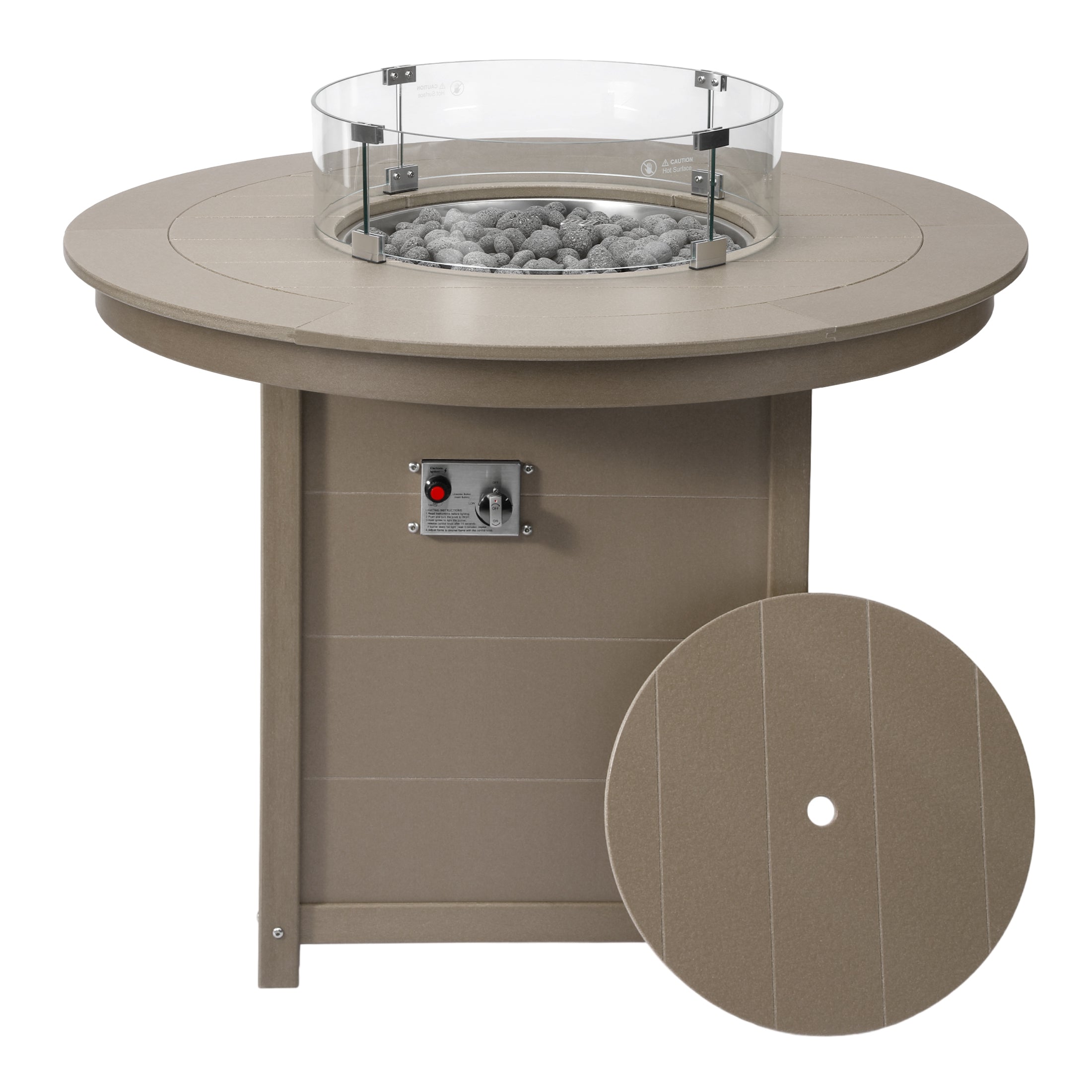 Sedona Round 47" Counter Fire Pit Table Top