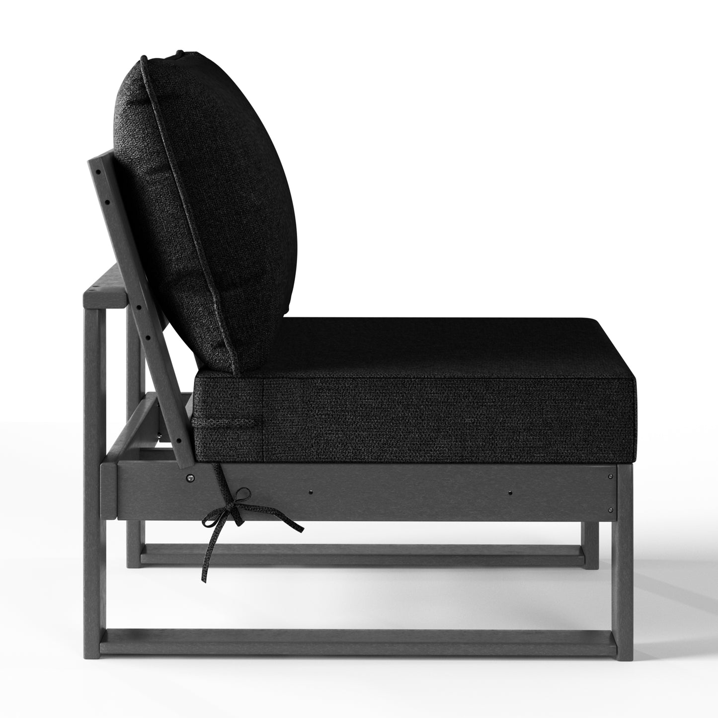 Signature All-Weather Outdoor Modular Deep Seating Cushioned Side Chair (Center Sectional Seat)