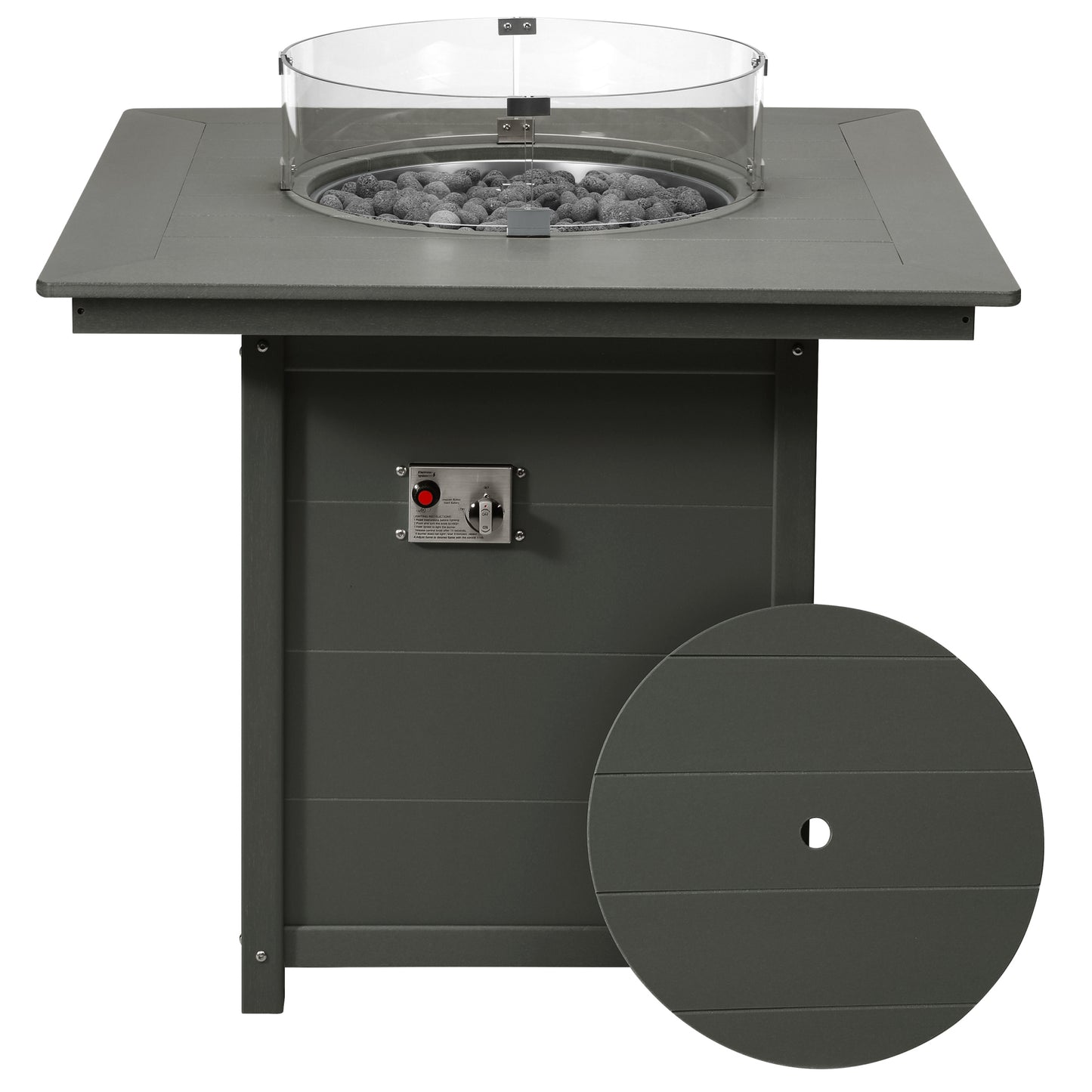 Sedona Square 42" Counter Fire Pit Table