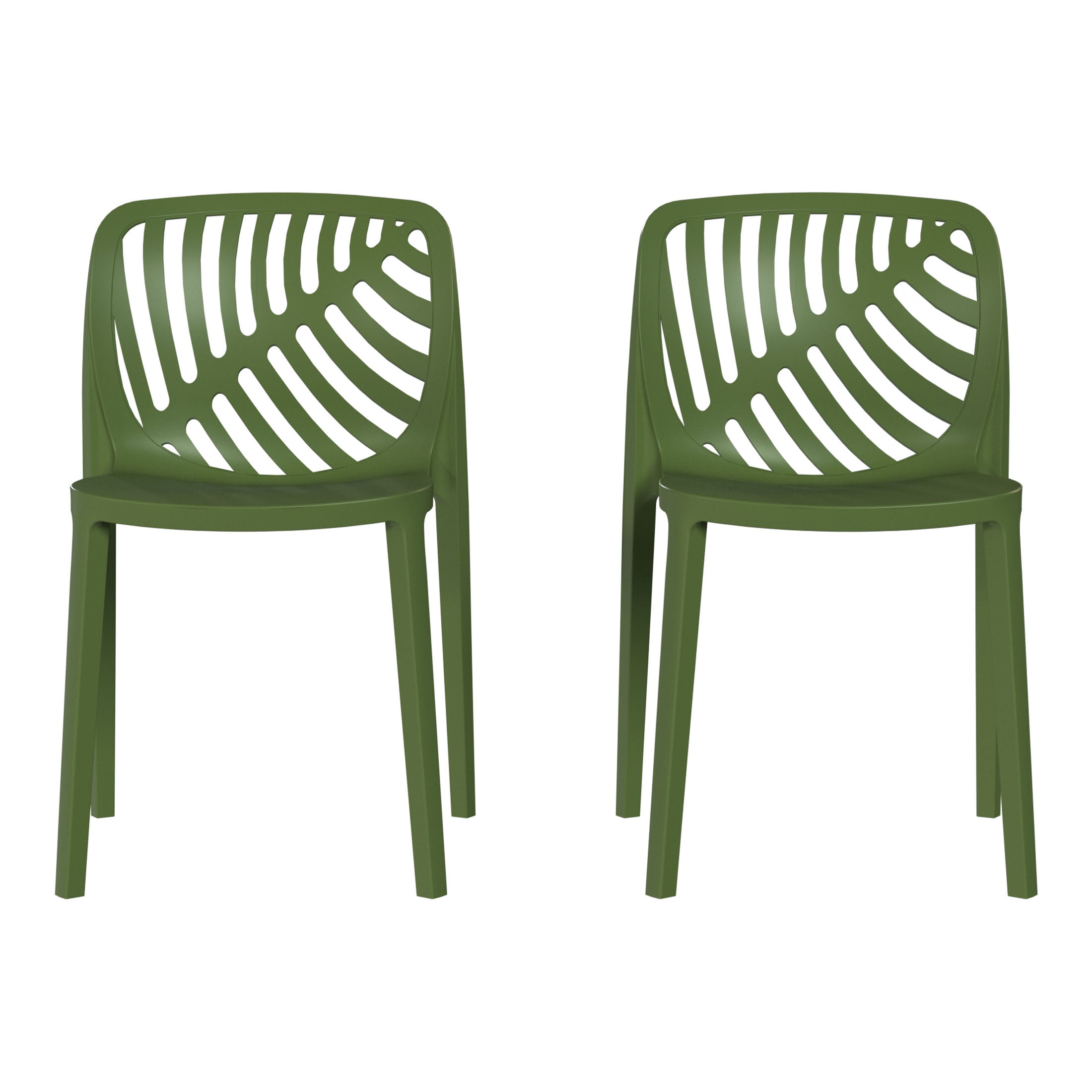 Patio Stacking Dining Side Chair (Set of 2)