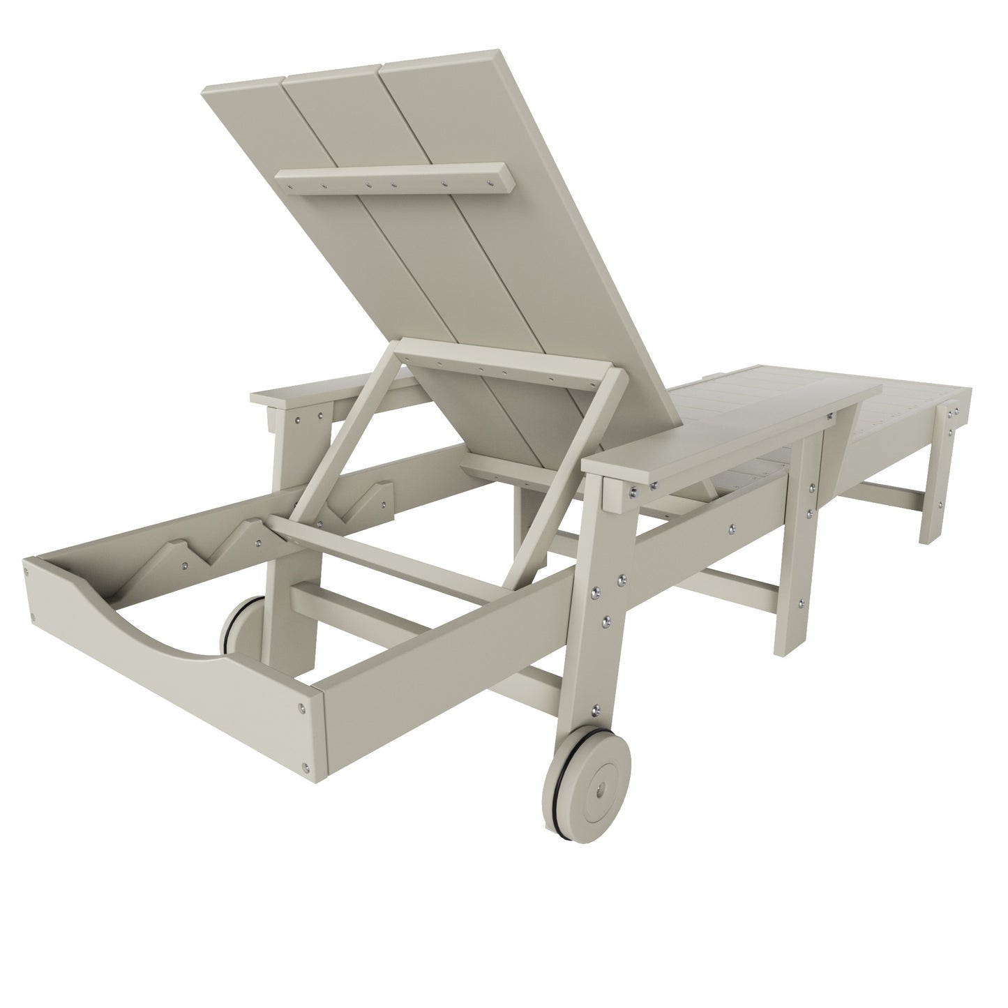 Malibu Modern All-Weather Outdoor Reclining Sun Lounger With Arm Rests & Wheels