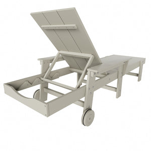 Malibu Modern All-Weather Outdoor Reclining Sun Lounger With Arm Rests & Wheels