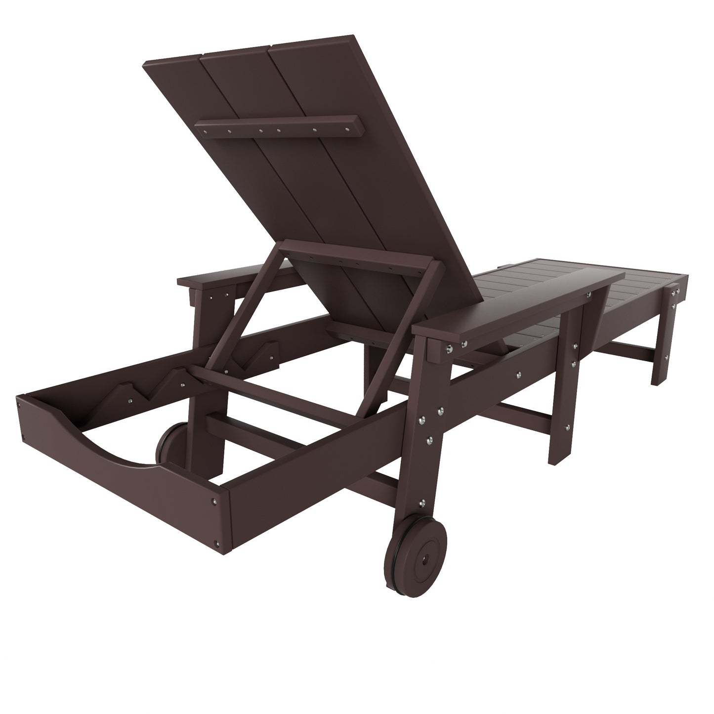 Malibu Modern All-Weather Outdoor Reclining Sun Lounger With Arm Rests & Wheels