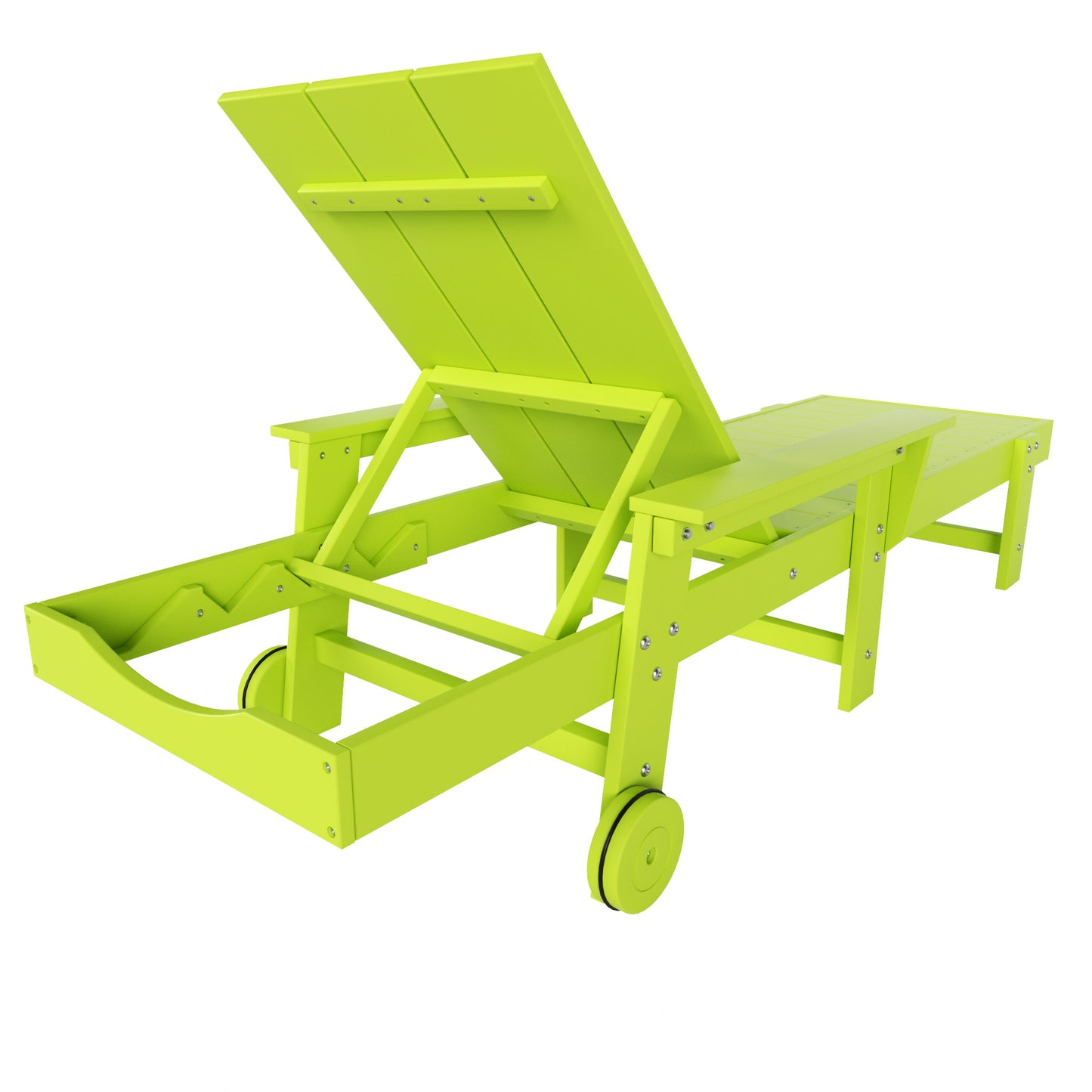 Malibu Modern All-Weather Outdoor Reclining Sun Lounger With Arm Rests & Wheels