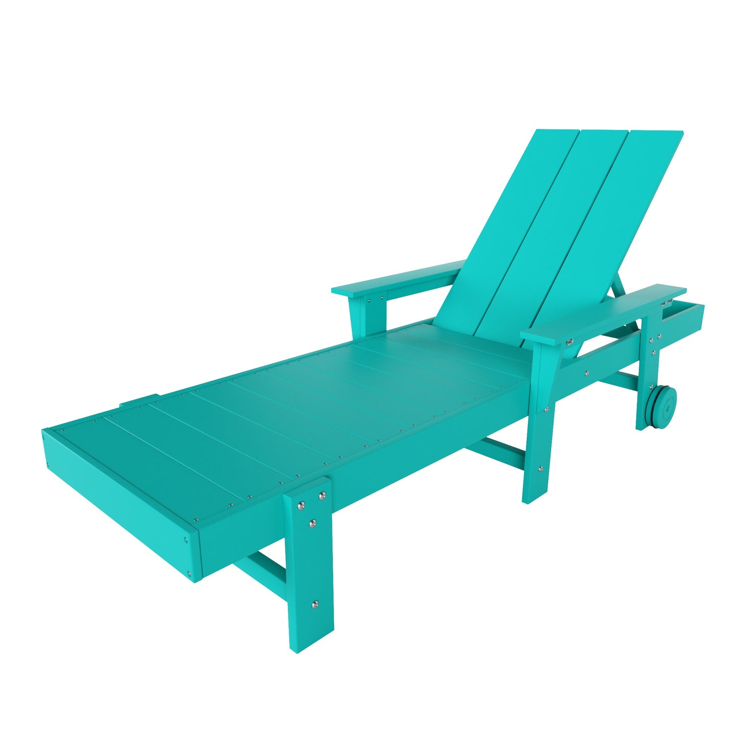 Malibu Modern All-Weather Outdoor Reclining Sun Lounger With Arm Rests & Wheels
