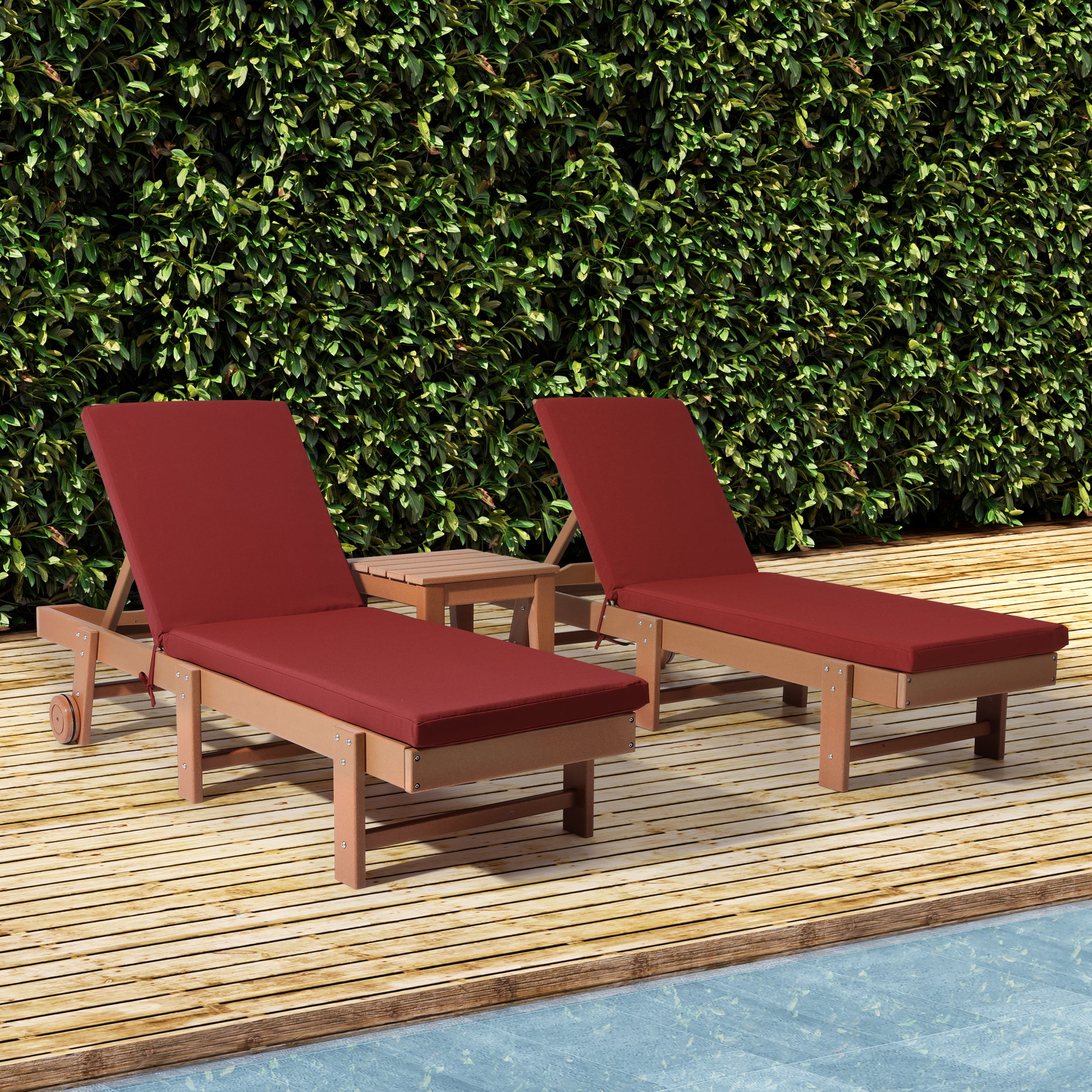 Outdoor Chaise Lounge Chair Cushions Set of 2