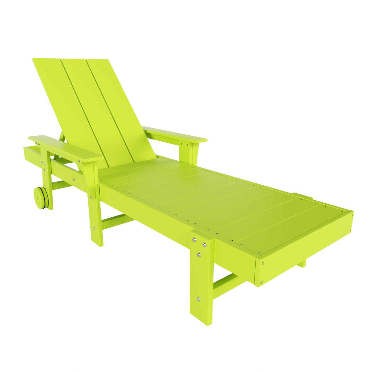Malibu Modern All-Weather Outdoor Reclining Sun Lounger With Arm Rests & Wheels