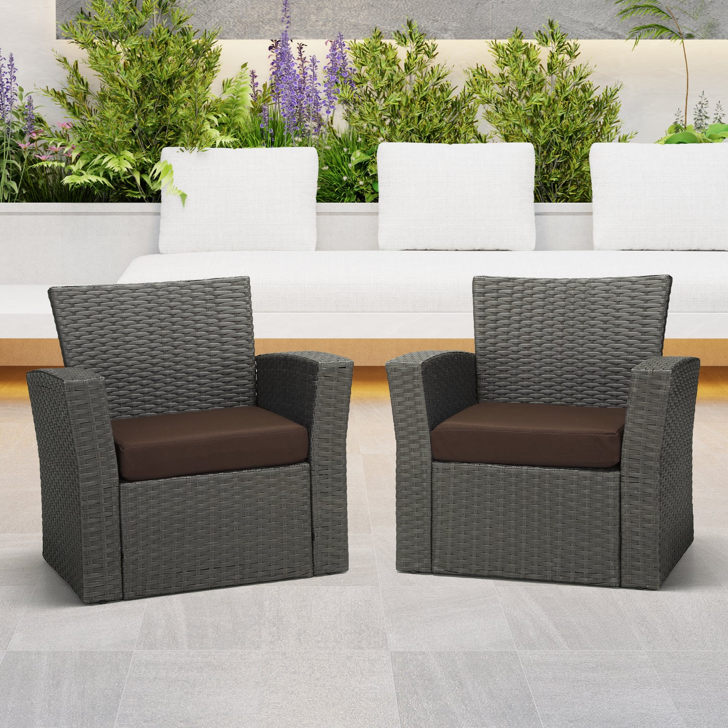 Outdoor Patio Furniture Seat Chair Square Cushions Set of 2, 20" x 19"