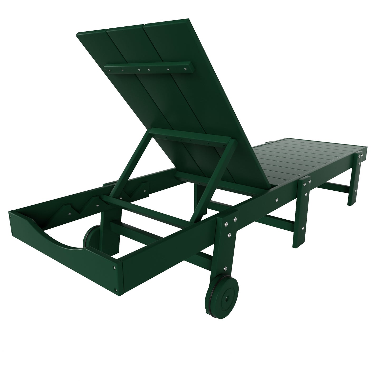 Malibu Modern All-Weather Outdoor Reclining Sun Lounger With Wheels