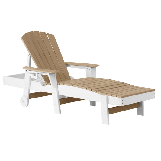 Heritage Ridge Adirondack Chaise Lounge with Arms and Wheels With Cup Holder