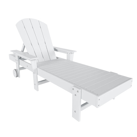 Chatham All-Weather Outdoor Adirondack Reclining Sun Lounger With Arms Rests & Wheels