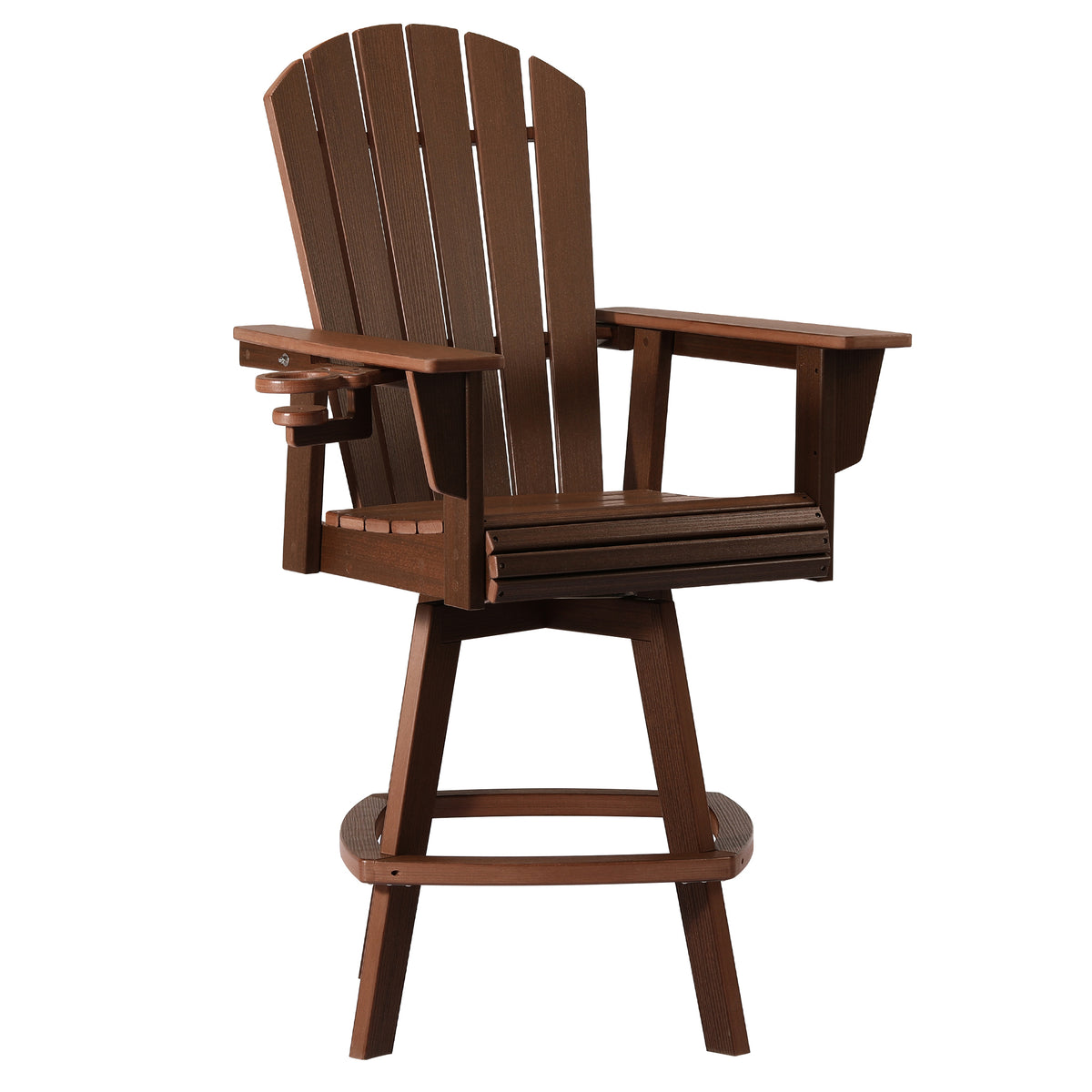 Heritage Ridge Adirondack Swivel Bar Chair With Cup Holder