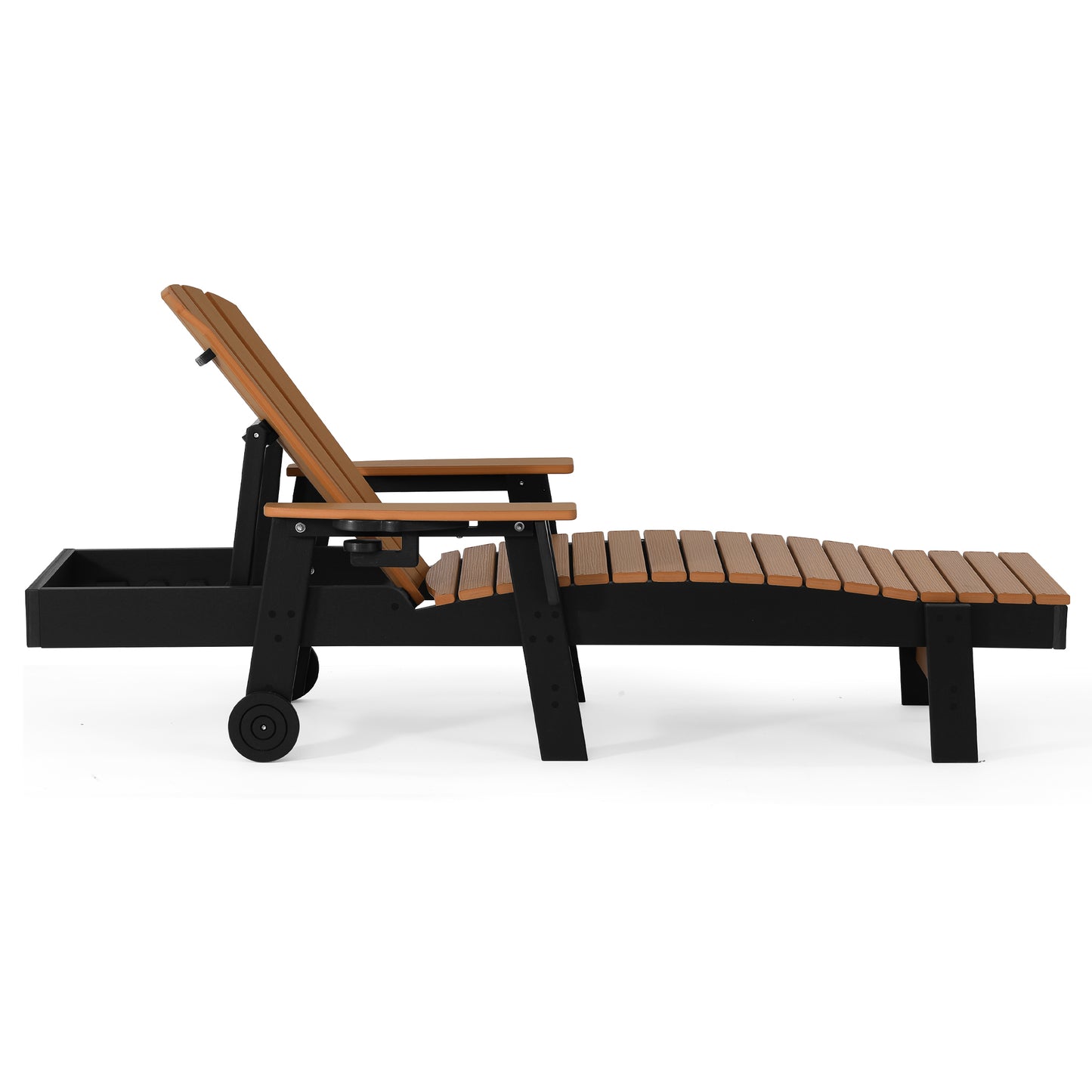 Heritage Ridge Adirondack Chaise Lounge with Arms and Wheels With Cup Holder