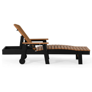 Heritage Ridge Adirondack Chaise Lounge with Arms and Wheels With Cup Holder